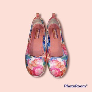 SKECHERS Air Cooled Memory Foam Floral Mary Janes Size 9.5